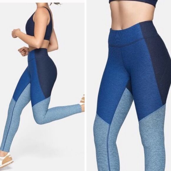 OUTDOOR VOICES 7/8 BLUE TRITONE LEGGINGS small‎ - Picture 1 of 7